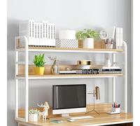 Qinhaixi Organizzatore da scrivania, libreria desktop - libreria desktop a 3 livelli/libreria, libreria multiuso in legno