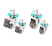 Qinhaixi Rotelle per mobili con Filettatura M6/8/10 con Ruote in Gomma con Freno 4 capacità di carico 200 kg Rotelle girevoli per Sedia da Ufficio Rotelle di Ricambio per Carrello Fai da Te