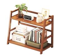Qinhaixi Scaffale da scrivania, libreria desktop in legno a 2 livelli, organizzatori di forniture per ufficio e portabia