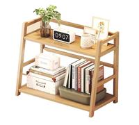 Qinhaixi Scaffale da scrivania, libreria desktop in legno a 2 livelli, organizzatori di forniture per ufficio e portabia