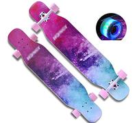 Qinhaixi Skateboard PRO da 43 Pollici per Principianti Completi Longboard con macero a Doppio Calcio a Due Strati Trucchi concavi Mazzo per Bambini Adulti Giovani (Colore: c)
