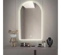 Qinhaixi Specchio a LED arcuato da Bagno per Parete 32 "40" Fogless Lighted Makeup Specchio da Bagno 48 "51", Luce dimmerabile a 3 Colori, frontlit e retroilluminazione, Senza Cornice