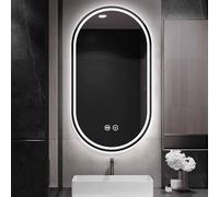 Qinhaixi Specchio da Bagno a LED 48 "SMOORE Anti-Fog SPECHIO Anti-Fog 51" Mirror a Parete Ovale Grande dignaggio a 3 Colori Specchio a Piena Lunghezza a Full Lunghezza 32 "Specchio di