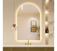 Qinhaixi Specchio da Bagno a LED retroilluminato da 48 "antichog da 32" con Interruttore a Touch, 3 Colori Leggero, in Vetro HD a Prova di frantuma (28x40 Pollici)