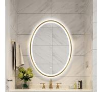 Qinhaixi Specchio Illuminato Ovale da 32 "x24 per Bagno anticuoriariole Specchio da Trucco da Bagno a LED per Parete 3 Colori a Tocco di Controllo Decorativo Decorativo Decorativo a Prova di