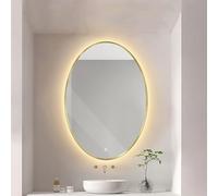 Qinhaixi Specchio Illuminato Ovale da 32 "x24 per Bagno anticuoriariole Specchio per Trucco per Bagno a LED per Parete 3 Colori Dimmabile Controllo Decorativo DECRATIVO Decorativo STRADO