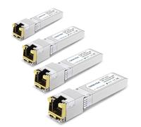 QINIYEK Confezione da 4 moduli da 10G SFP+ a RJ45, ricetrasmettitore 10Gbase-T compatibile con interruttori Cisco, Ubiquiti, TP-Link, Meraki, Netgear e Open, CAT6a/7, trasmissione 30 m / 98.4ft