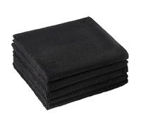 Qinlenyan Stracci per la pulizia in microfibra resistente, 5 pezzi, 30 x 30 cm, grandi panni per la pulizia in microfibra, altamente assorbenti, riutilizzabili, set di asciugamani da cucina neri, 30 x