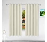 QINLIGAO Tende per Interni 1 Pezzi 120 x 170 cm Isolanti Termiche Protezione Della Privacy Tende Termiche Camera da Letto con Anelli per Salotto Eleganti, Beige