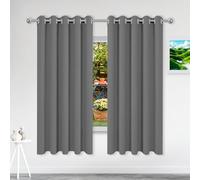 QINLIGAO Tende per Interni 1 Pezzi 120 x 170 cm Isolanti Termiche Protezione Della Privacy Tende Termiche Camera da Letto con Anelli per Salotto Eleganti, Grigio Scuro