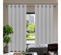QINLIGAO Tende per Interni Tenda Oscurante 380 x 285 cm Opaca Termica Isolante Tende Termiche Camera da Letto per Interni Finestre con Anelli, Grigio Chiaro