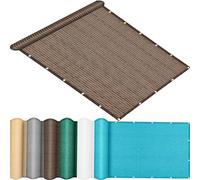 QINLIQIN Ombreggiante per Recinzione 105 x 410 cm Telo Copertura Frangivento Resistente alle Intemperie con Occhielli e Corda per Giardino Terrazza, Marrone