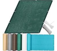 QINLIQIN Paravento per Balcone 1 x 2.4 m Telo per Balcone Giardino Traspirante, Protezione Solare, Frangivento Facile da Pulire per Ringhiere di Appartamenti, Verde Scuro