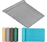 QINLIQIN Rete Ombreggiante Traspirante 80 x 135 cm Recinzione Copertura per Privacy Balcone Protezione Solare e Traspirabilità Facile da Pulire per Recinzione Giardino Terrazzo, Grigio Chiaro