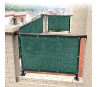QINLIQIN Telo Balcone Ringhiera 120 x 210 cm Traspirante Rete Ombreggiante da Giardino Protezione UV Protezione Solare con Corda per Appartamenti Esterno, Verde Scuro