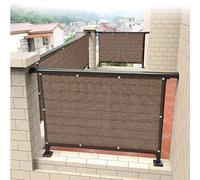 QINLIQIN Telo Balcone Ringhiera 120 x 550 cm Traspirante Rete Ombreggiante da Giardino Protezione UV Protezione Solare con Corda per Appartamenti Esterno, Marrone