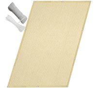 QINLIQIN Telo Balcone Ringhiera 40 x 500 cm Schermo per Privacy del Balcone Anti-UV, Resistente al Vento e alle Intemperie con Occhielli e Corda per Ringhiere di Appartamenti, Color Crema