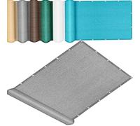 QINLIQIN Telone con Occhielli 160 x 230 cm Recinzione Copertura per Balcone Polyster Opaco Protezione della Privacy con Occhielli e Corda per Ringhiere di Appartamenti, Grigio Chiaro