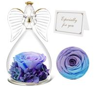 Qinqinxin Festa della Mamma Idee Regalo, Eterna Rosa con Angelo di Vetro Regalo Mamma Nonna, Rosa Stabilizzata Vera, Angelo Custode del Fiore Eterno Regali Festa della Mamma, Originali Regalo Donna