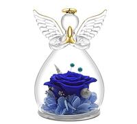 Qinqinxin Figura di Angelo Regalo di Natale per Mamma Nonna, Rosa Eterna in Cupola di Vetro, Fiore Eterno San Valentino Festa della Mamma Compleanno Anniversario di Matrimonio per Moglie Fidanzata