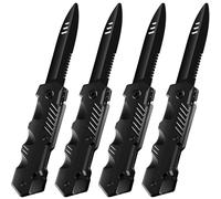 QINQINZIJIN Coltello Finto Retrattile, 4 Pezzi Coltelli Retrattili, Coltello Finto Retrattile per Scherzi, Pugnale Giocattolo in Plastica, Fake Knife per Halloween Cosplay Pesce d'Aprile