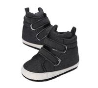 QINQNC Baby Boys Girls Ankle High Top Sneakers Shoes Soft Sole Toddler First Walking Newborn Crib Shoes Anti Slip Sole Shoes, 0~12 Months, Kids Shoes Boys (Black, 22 Infant)