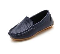 QINQNC Girls Kids Childrens Loafers Slip On Flat Boat Shoes Pumps Formal School Shoes Comfort Support Lightweight Breathable Casual Classic Boat Shoes Little/Big Kid Black Trainers (Navy, 24 Toddler)