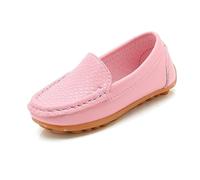 QINQNC Girls Kids Loafers Slip On Flat Boat Shoes Leather Toddler Shoes Pumps Formal School Shoes Comfort Support Lightweight Casual Classic Boat Shoes Little/Big Kid Black Loafer,y01