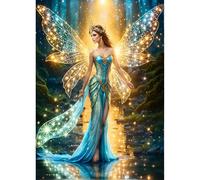 QINRUBB 5D DIY Fairy Angel Diamond Painting Kits, Full Drill Wings Diamond Art Painting Kits for Adults Beginners, DIY 5D Fantasy Painting by Numbers Diamond Art Kits for Home Fashion Decor 30x40cm