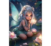 QINRUBB 5D DIY Fairy Diamond Painting Kits, 5D Full Drill Flowers Diamond Art Painting Kits for Adults Beginners, DIY 5D Painting by Numbers Dreamland Diamond Art Kits for Home Fashion Decor 30x40cm