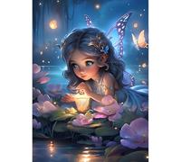 QINRUBB 5D DIY Fairy Diamond Painting Kits, Full Drill Butterflies Diamond Art Painting Kits for Adults Beginners, DIY Painting by Numbers Sunshine Diamond Art Kits for Home Fashion Decor 30x40cm