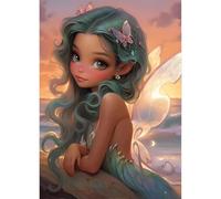 QINRUBB 5D DIY Fairy Diamond Painting Kits,Round Full Drill Sunset Diamond Art Painting Kits for Adults Beginners, DIY Painting by Numbers Dreamland Diamond Art Kits for Home Fashion Decor 30x40cm