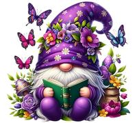 QINRUBB DIY Gnome Diamond Painting Kits, Full Drill Cartoon Diamond Art Painting Kits for Adults Beginners, DIY 5D Butterfly Painting by Numbers Diamond Art Kits for Home Decor 12x12 inch