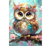 QINRUBB DIY Owl Hatchling Diamond Painting Kits, Full Drill Flowers Diamond Art Painting Kits for Adults Beginners, DIY 5D Owl Painting by Numbers Fantasy Diamond Art Kits for Home Decor 30x40cm
