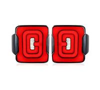 QINSHU Fanali Posteriori Fanale Posteriore LED con Guscio fumé 2 Pezzi con Indicatore Direzione Freno Marcia/Luce Retromarcia per Jeep per Wrangler JL 2018-2022 (Versione USA) Fanale Posteriore Auto