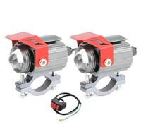 QINSHU luce Moto Assemblea Fari Moto A LED 32W Lampada Stroboscopica Forma Gufo Bianco Giallo 3000 Lm Quattro Modalità 9-85 V Per Fari Universali(2 Red with switch)