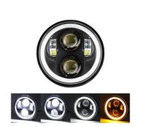 QINSHU luce Moto Assemblea Per La Vittoria Per Gunner Per Octane Per Highball 2012 2016 2017 1 pezzo 5.75 Pollice Moto HA CONDOTTO Faro 5-3/4 "proiettore Led Halo Angel Eyes Faro(Nero)