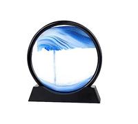 Qinsky Moving Pittura di Sabbia Che Scorre Quadro,Sabbia Movimento Dinamica 3D Sabbia in Movimento Immagine Cornice Rotonda Paesaggi di Sabbia per Decorazione della Casa e Dell'ufficio