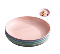 Qinsky Piatto in plastica riutilizzabile,4 Pcs Piatti in Plastica Infrangibili Piatti Di Plastica Piatti Per Insalata E Dessert Perfetti Per Adulti E Bambini