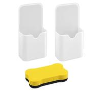 Qinsky Porta Pennarelli Magnetici,2Pcs Portapenne Magnetico Portamatite per Lavagna Bianca Magneti Portapenne e Portamatite con 1 Spugne per Lavagna Magnetica Frigorifero Casa Ufficio Scuola