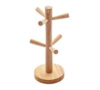 Qinsky Porta Tazze,Portabicchieri in Legno Porta Tazza Supporto per Tazza Albero Ganci per Tazza Supporto Albero per Bancone Della Cucina Tavolo da Tè Organizer Tazza di Caffè
