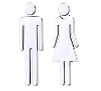 Qinsky Segni WC per Uomo e Donna,2Pcs Donna e Uomo Adesivi per Porta Bagno Maschili e Femminili Etichette Cartelli Autoadesivi per Negozio Hotel Parcheggio Centro Ristorante Decorazione Casa