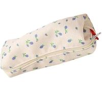 Qintreesify Astuccio blu da donna in stile fresco, portapenne, portamonete, penne, matite e pennarelli, semplice borsa per cosmetici per trucchi e forniture per ufficio