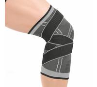 Qinux Knee Hero Ginocchiera sportiva regolabile, traspirante e antiscivolo per dolori al ginocchio e sollievo articolare, recupero da infortuni, unisex (Nero, S)