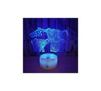 Qinwei Elephant 3D Night Light per bambini Lampada 3D con 16 colori che cambiano telecomando touch ---