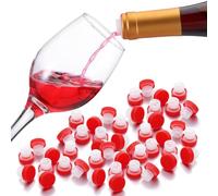 Qinyoung 72 beccucci per vino lento per bottiglie di sughero, versatori in plastica con coperchio per conservare versamenti precisi (rosso)