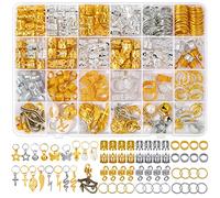 Qinzave 294 gioielli per capelli per trecce, ciondoli per capelli in oro e argento per treccia, gioielli Loc per capelli accessori per Dreadlock decorazioni per capelli per uomini donne ragazze