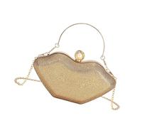 QINZITAO Borsa a tracolla scintillante modellata a labbro scintillante della borsa del partito per la sostanza permanente del poliestere di sera delle donne