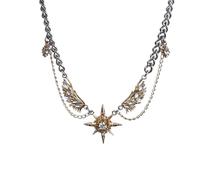 QINZITAO Collana con ali stellate, elegante gioiello da donna, in lega, con ciondolo a forma di clavicola, perfetto per lei