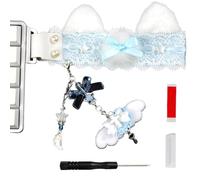 QINZITAO La decorazione molle di Keyset del nastro del pizzo del tessuto con gli incantesimi d'attaccatura per il computer individualizzato organizza